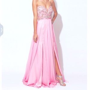 Tony Bowls pink NWT pageant prom dress silk chiffon 8